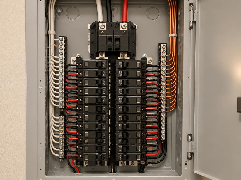 Quadro elétrico aberto